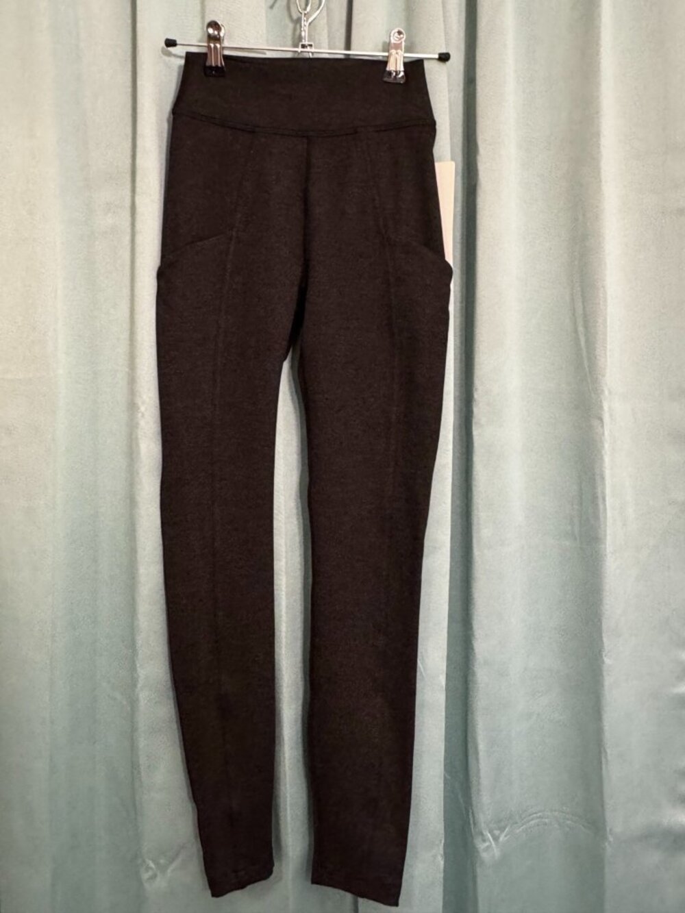 NWT Lululemon Soft Sueded High-Rise Tight 25” Black Heather Leggings Size 2